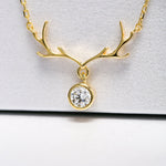Load image into Gallery viewer, 14K Solid Gold Deer Antler Necklace K56