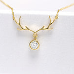 Load image into Gallery viewer, 14K Solid Gold Deer Antler Necklace K56