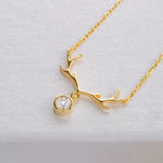 Load image into Gallery viewer, 14K Solid Gold Deer Antler Necklace K56