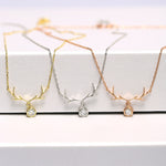 Load image into Gallery viewer, 14K Solid Gold Deer Antler Necklace K56