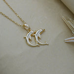 Load image into Gallery viewer, 14K Solid Gold Dolphin Necklace K61
