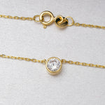 Load image into Gallery viewer, 14K Solid Gold 5 mm Solitaire Necklace K69