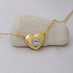 Load image into Gallery viewer, 14K Solid Gold Heart Necklace K70
