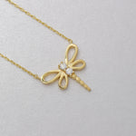 Load image into Gallery viewer, 14K Solid Gold Dragonfly Necklace K71