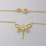 Load image into Gallery viewer, 14K Solid Gold Dragonfly Necklace K71