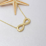 Load image into Gallery viewer, 14K Solid Gold Infinity Necklace K73