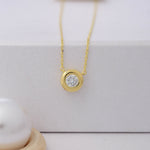 Load image into Gallery viewer, 14k Solid Gold Solitaire Necklace K75