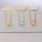 Load image into Gallery viewer, 14k Solid Gold Solitaire Necklace K75