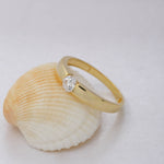 Load image into Gallery viewer, 14K Solid Gold Solitaire Ring T2