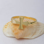 Load image into Gallery viewer, 14K Solid Gold Cross Ring Y56