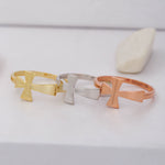 Load image into Gallery viewer, 14K Solid Gold Cross Ring Y56