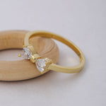 Load image into Gallery viewer, 14K Solid Gold Heart Ribbon Ring T3