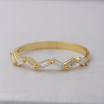 Load image into Gallery viewer, 14K Solid Gold Baguette Ring B1