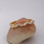 Load image into Gallery viewer, 14K Solid Gold Baguette Ring B1
