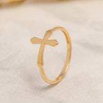 Load image into Gallery viewer, 14K Solid Gold Cross Ring Y24