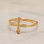 Load image into Gallery viewer, 14K Solid Gold Cross Ring Y24