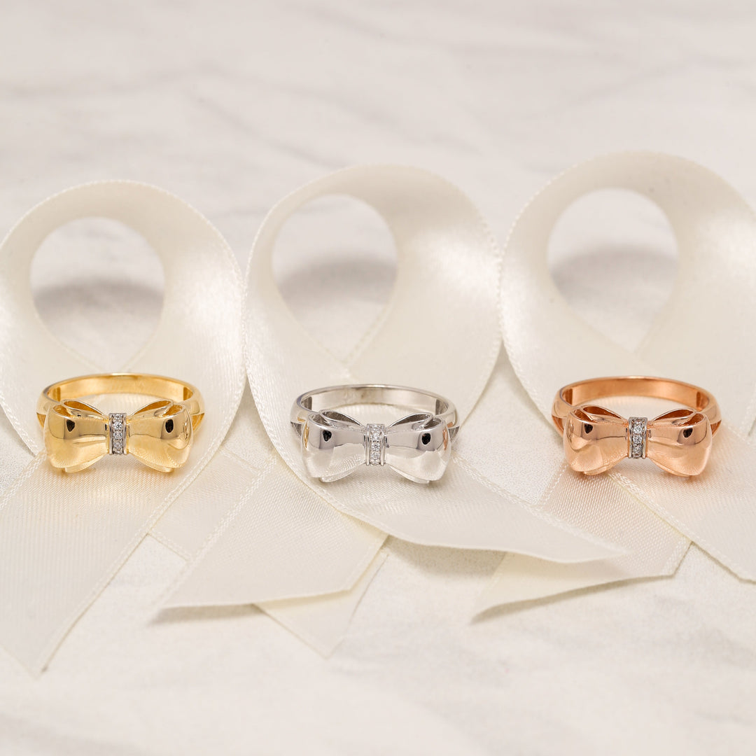 14K Solid Gold Ribbon Ring Y26