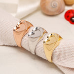 Load image into Gallery viewer, 14K Solid Gold Heart Signet Ring Y39