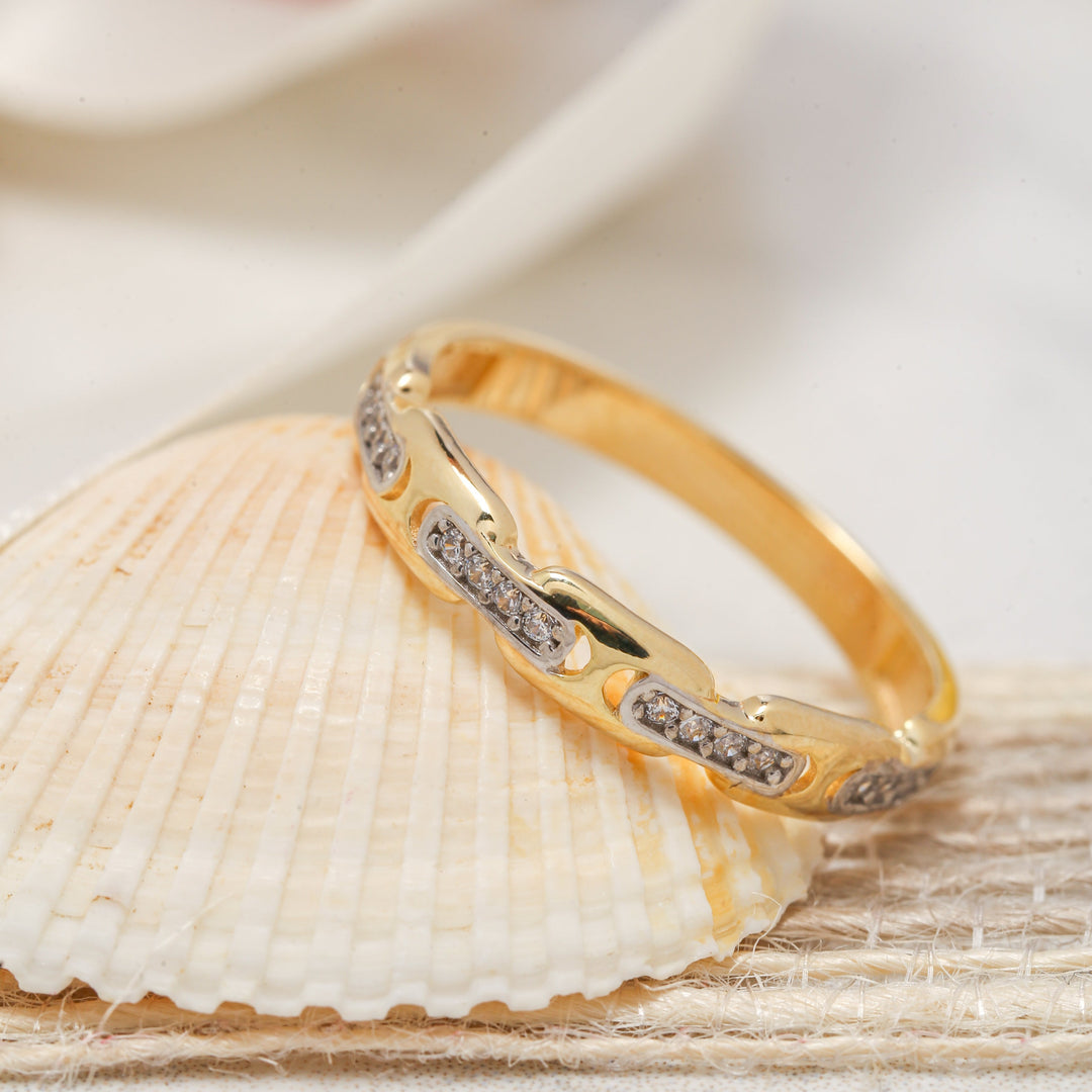 14k Solid Gold Open Link Ring Y42