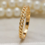 Load image into Gallery viewer, 14K Solid Gold Sidewalk Chain Ring Y43