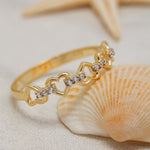 Load image into Gallery viewer, 14k Solid Gold Heart Chain Ring Y41