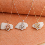 Load image into Gallery viewer, 14K Solid Gold Heart Leaf Necklace K38