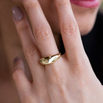 Load image into Gallery viewer, 14K Solid Gold Star Dome Ring Y121