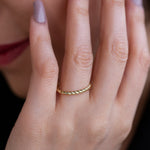 Load image into Gallery viewer, 14K Solid Gold Rope Ring Y128