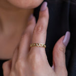 Load image into Gallery viewer, 14K Solid Gold Chain Ring Y124