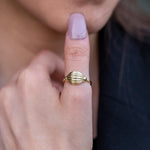 Load image into Gallery viewer, 14k Solid Gold Croissant Ring Y86