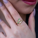 Load image into Gallery viewer, 14K Solid Gold Bamboo Ring Y99