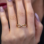 Load image into Gallery viewer, 14K Solid Gold Infinity Ring Y132