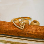 Load image into Gallery viewer, 14K Solid Gold Treble Clef Ring Y48