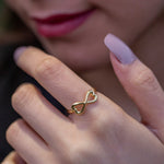 Load image into Gallery viewer, 14K Solid Gold Infinity Ring Y114