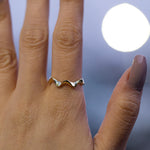 Load image into Gallery viewer, 14K Solid Gold Zig Zag Ring Y119