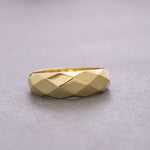 Load image into Gallery viewer, 14k Solid Gold Geometric Ring Y91