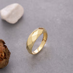 Load image into Gallery viewer, 14k Solid Gold Geometric Ring Y91