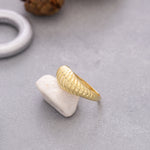 Load image into Gallery viewer, 14k Solid Gold Croissant Dome Ring Y92