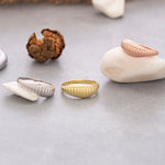 Load image into Gallery viewer, 14k Solid Gold Croissant Dome Ring Y92