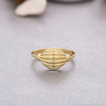 Load image into Gallery viewer, 14k Solid Gold Croissant Ring Y86