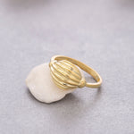 Load image into Gallery viewer, 14k Solid Gold Croissant Ring Y86