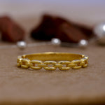 Load image into Gallery viewer, 14K Solid Gold Chain Shaped Ring Y52