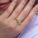 Load image into Gallery viewer, 14K Solid Gold Infinity Ring Y110