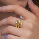 Load image into Gallery viewer, 14K Solid Gold Bamboo Ring Y103