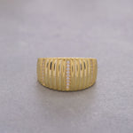 Load image into Gallery viewer, 14k Solid Gold Croissant Dome Ring Y100