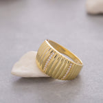 Load image into Gallery viewer, 14k Solid Gold Croissant Dome Ring Y100