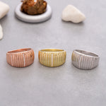 Load image into Gallery viewer, 14k Solid Gold Croissant Dome Ring Y100