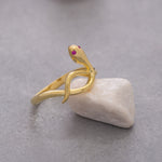 Load image into Gallery viewer, 14K Solid Gold Snake Ring Y102
