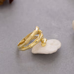 Load image into Gallery viewer, 14K Solid Gold Bamboo Ring Y103