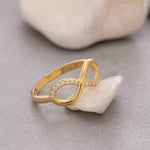 Load image into Gallery viewer, 14K Solid Gold Infinity Ring Y132